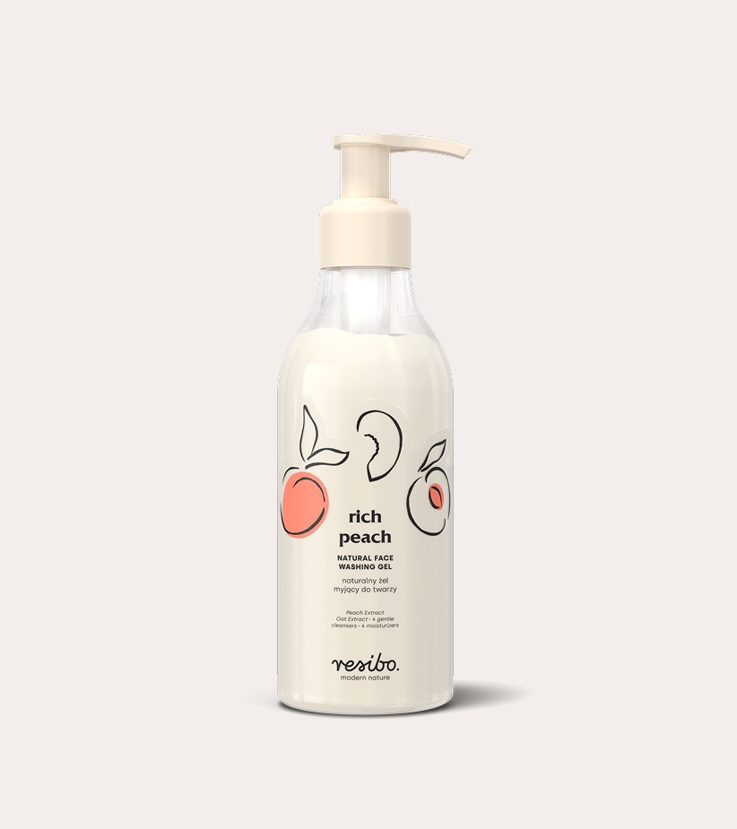 Natural face washing gel with peach extract 250 ml